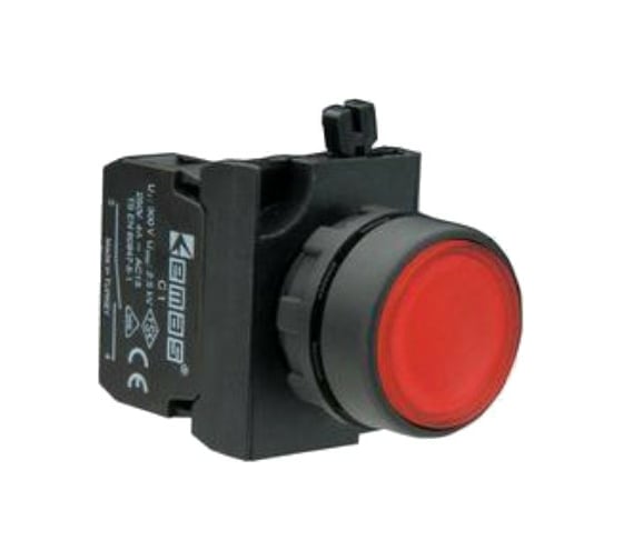 Нажимная кнопка Emas круглая красная, 250В AC, 4А, CP101DK 1