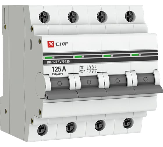Выключатель нагрузки EKF, 4P, 125А, ВН-125, PROxima, SQ SL125-4-125-pro 1