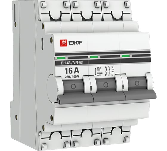 Выключатель нагрузки EKF, 3P, 16А, ВН-63, PROxima, SQ SL63-3-16-pro