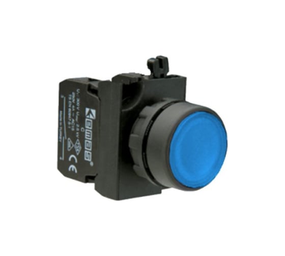 Нажимная кнопка Emas круглая, синяя, 250 В AC, 4 А, CP102DM 1