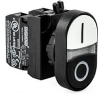 Нажимная кнопка Emas сдвоенная чёрно-белая, 250 В AC, 4 А CP102K20HB