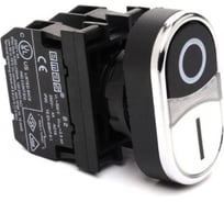 Нажимная кнопка Emas сдвоенная черно-белая, 1НО+1НЗ, серия B, 250 В AC, 4 А, B102K20HB