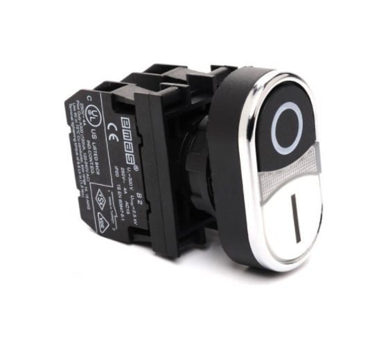 Нажимная кнопка Emas сдвоенная черно-белая, 1НО+1НЗ, серия B, 250 В AC, 4 А, B102K20HB 1