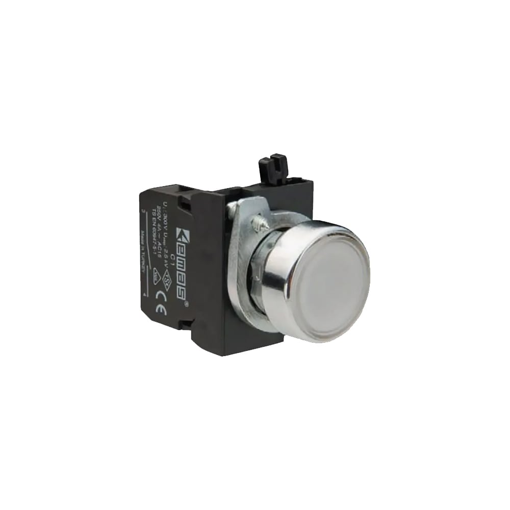 Нажимная кнопка Emas круглая, белая, 250 В AC, 4 А CM100DB - выгодная ...