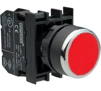Нажимная круглая кнопка Emas красная, 250 В AC, 4 А, без лампы, B130DK
