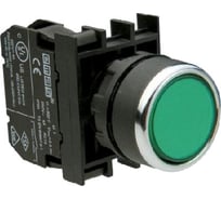 Нажимная круглая кнопка Emas зеленая, 250 В AC, 4 А, 100-230 В AC, B2Y2DY