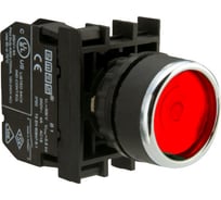 Нажимная кнопка Emas серия B, круглая, красная, с фиксацией, 1НО, 250В AC, 4А B100FK