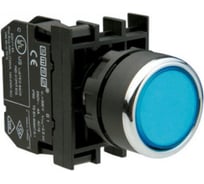 Нажимная круглая кнопка Emas синяя, 2НО, серия B, 250 В AC, 4 А, B101DM