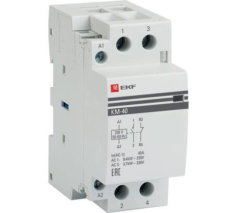 Модульный контактор EKF, КМ, 40А, NО+NC, PROxima km-2-40-11