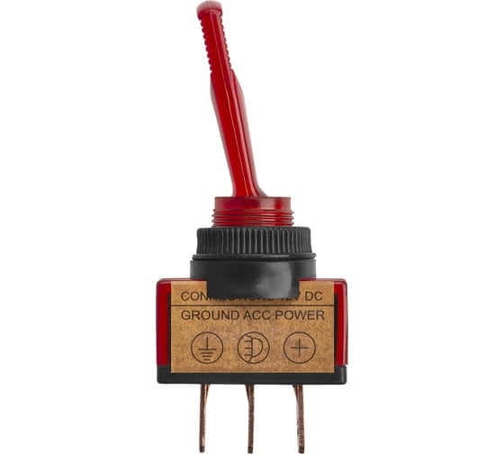 Выключатель-тумблер TDM ELECTRIC ASW-13D 1P 12В AC/DC 20А (3c) ON-OFF с фиксацией с красной LED подсветкой SQ0747-0281