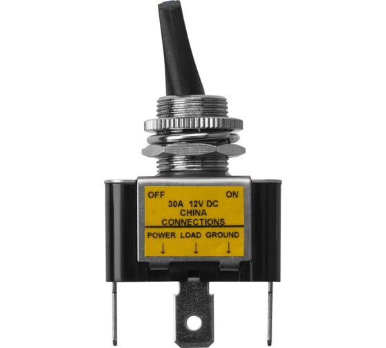 Выключатель-тумблер TDM ELECTRIC ASW-07D-2 1P 12В AC/DC 30А (3c) ON-OFF с фиксацией с синей LED подсветкой SQ0747-0293