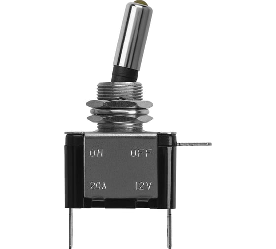 Выключатель-тумблер TDM ELECTRIC ASW-07D 1P 12В AC/DC 25А (3c) ON-OFF с фиксацией с желтой LED подсветкой SQ0747-0287