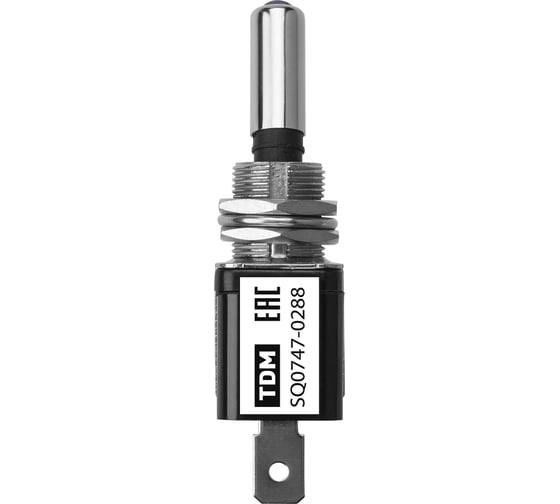 Выключатель-тумблер TDM ASW-07D 1P 12В AC/DC 25А (3c) ON-OFF с фиксацией с синей LED подсветкой SQ0747-0288