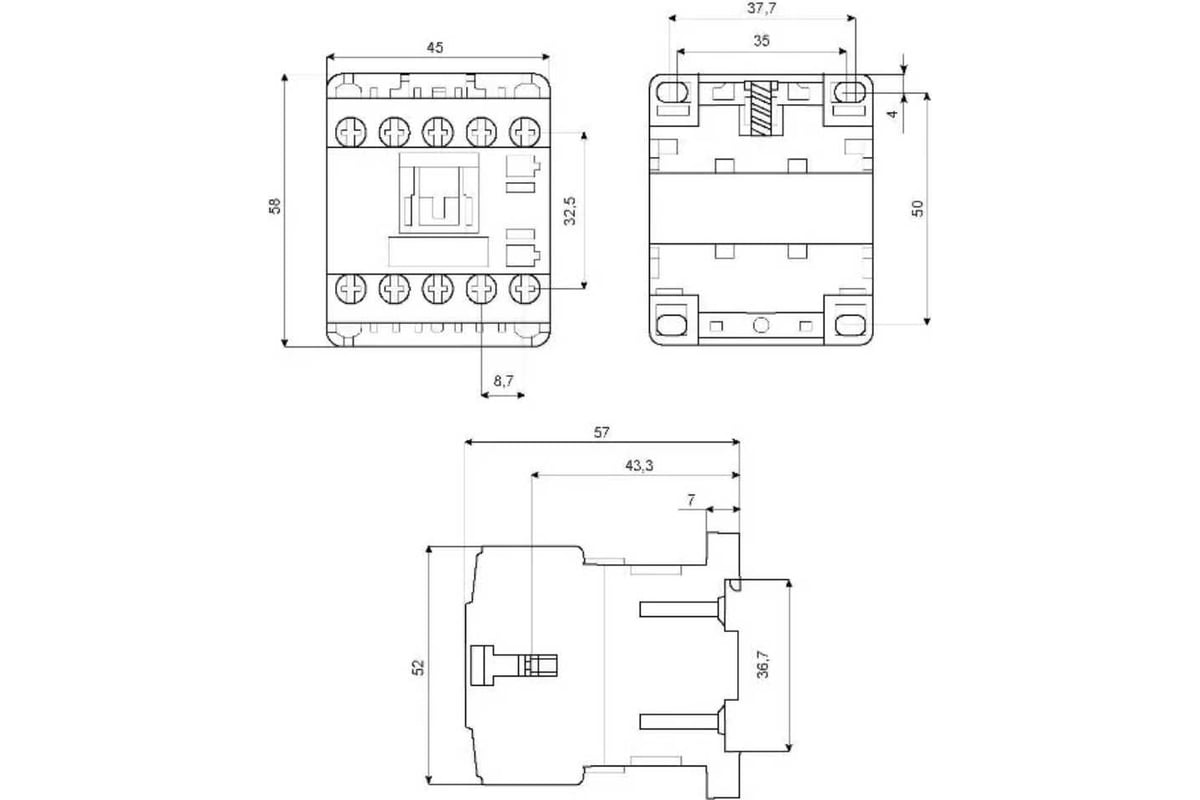 Миниконтактор EKF МКЭ, 16А, 230В, 1NO, PROxima Mctr-s-16-230 - выгодная ...