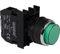 Нажимная кнопка Emas круглая зелёная, выступающая, 1НЗ, серия B, 250В AC, 4А, B200HY