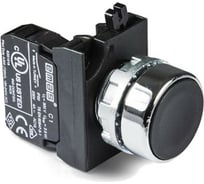 Нажимная кнопка Emas круглая чёрная, 250В AC, 4А, CM100DH