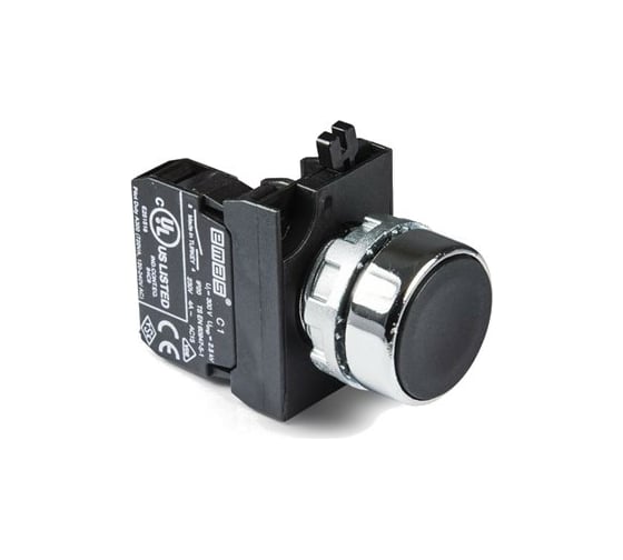 Нажимная кнопка Emas круглая чёрная, 250В AC, 4А, CM100DH