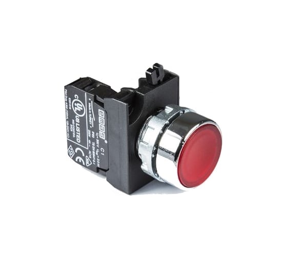 Нажимная круглая кнопка Emas красная, 250 В AC, 4 А, CM100DK 1