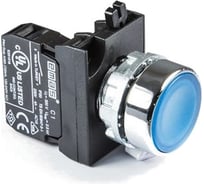 Нажимная кнопка Emas круглая синяя, 250В AC, 4А, CM100DM