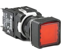 Нажимная возвратная квадратная кнопка Emas красная 1НЗ , D200KDK
