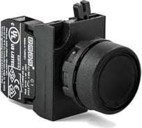 Нажимная кнопка Emas круглая чёрная, 1НО, серия C, 250В AC, 4А, CP100DH