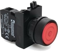 Нажимная кнопка Emas круглая красная, с фиксацией, 1НО, серия C, 250В AC, 4А, CP100FK
