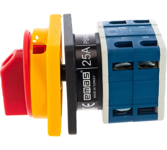 Двухпозиционный трехфазный переключатель Emas 0-1 25А, 400В . PSA025AK341E