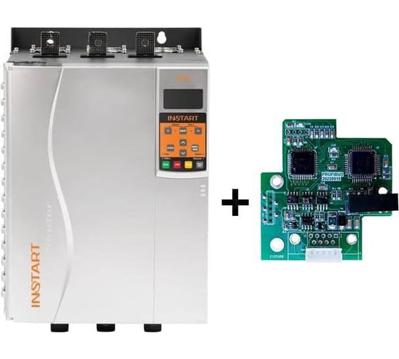 Устройство плавного пуска INSTART SNI-200/255-06 PROFIBUS, 200кВт 255А 3ф 594-759В, IP00, контактор встроен, панель LCD IP55 выносная русскоязычная 00134649