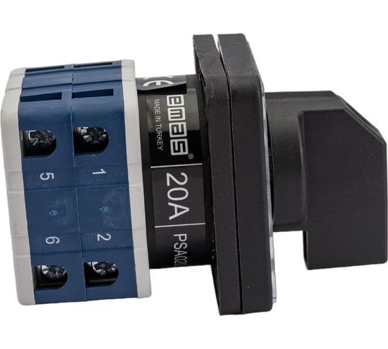 Реверсивный двухфазный переключатель полюсов Emas 1-0-2 20А, PSA020KD234S