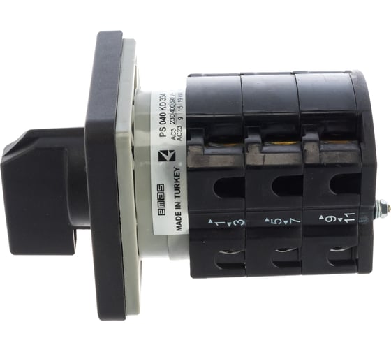 Трехфазный переключатель управления двигателем Emas 1-0-2 40А, 400В. PSA040KD334S