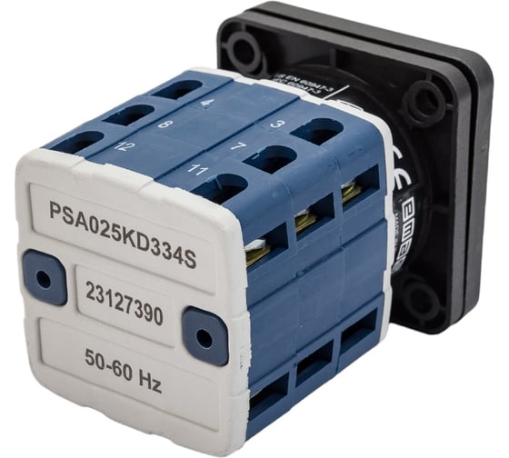 Трехфазный реверсивный переключатель полюсов Emas 1-0-2 25А, PSA025KD334S