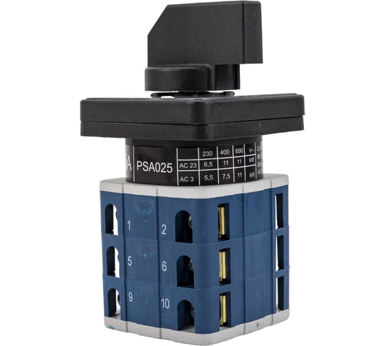 Трехфазный реверсивный переключатель полюсов Emas 1-0-2 25А, PSA025KD334S