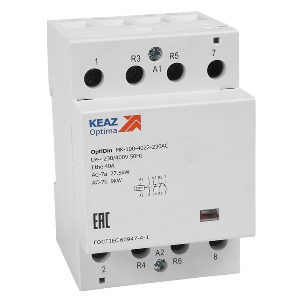 Контактор КЭАЗ модульный OptiDin MK-100-4040-230AC 321187 - выгодная ...