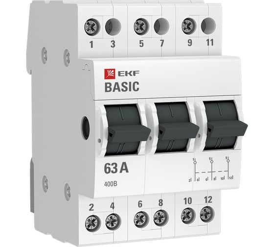 Трехпозиционный переключатель EKF 3P, 63А, Basic tps-3-63 1
