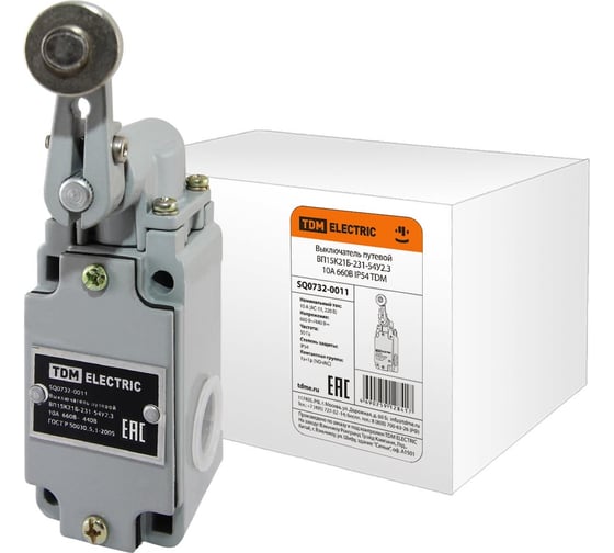 Путевой выключатель TDM ELECTRIC ВП15K21Б-231-54У2.3, 10А, 660В, IP54 SQ0732-0011
