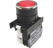 Нажимная круглая кнопка Emas красная, 250В AC, 4А, красный светодиод, 12-30В AC/DC, B160DK