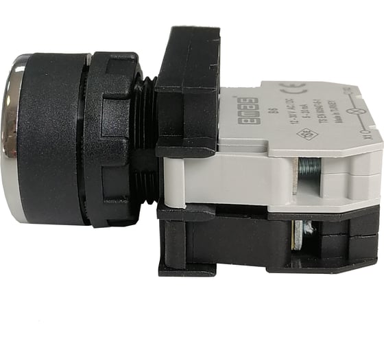 Нажимная круглая кнопка Emas красная, 250В AC, 4А, красный светодиод, 12-30В AC/DC, B160DK