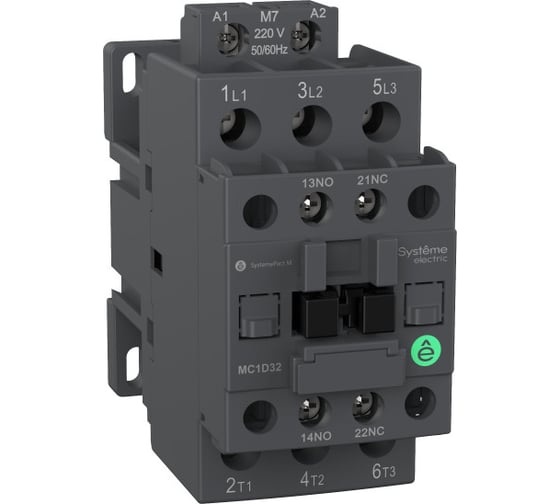 Контактор Systeme Electric MC1D 3п 32А кат. 220В AC 1НО+1НЗ SE MC1D32M7 1