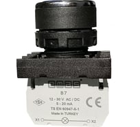 Нажимная круглая кнопка Emas синяя, 250 В AC, 4 А, 12-30 В AC/DC, B170DM