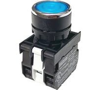 Нажимная круглая кнопка Emas синяя, с фиксацией, 250 В AC, 4 А, 12-30 В AC/DC, B171FM