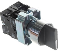 Трехпозиционный переключатель с фиксатором Systeme Electric 2НО без подсветки, черный SchE XB4BD33