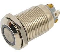 Кнопка антивандальная OXION Ø 16, 220V 1NO, ON-OFF 3A с фиксацией на винтах, синяя, арт. OX16U-P10ZJ-E