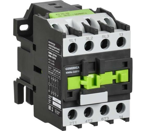 Контактор GENERICA КМИе-22510 25А 400В/АС3 1NO KKME21-025-400-10