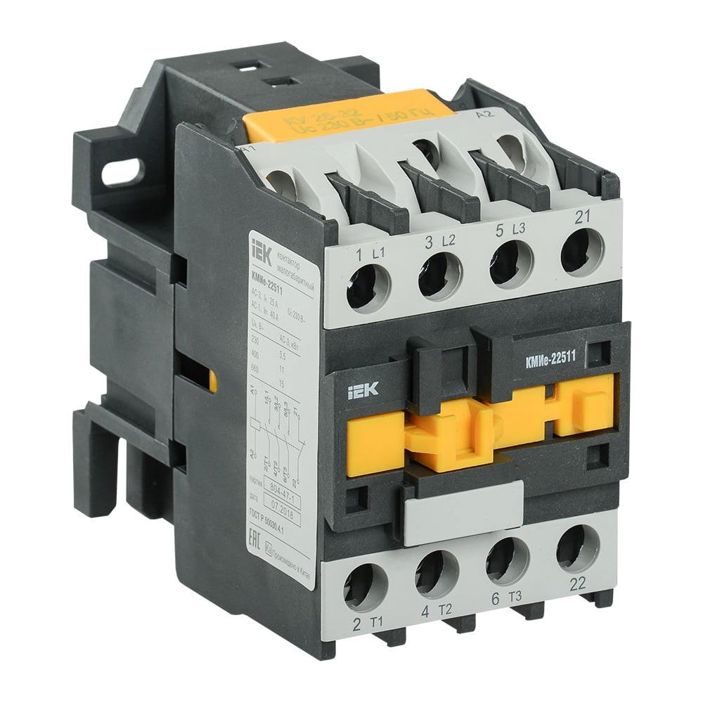 Контактор IEK КМИе-22511 25А 400В/АС3 1НЗ KKME21-025-400-01 - выгодная ...