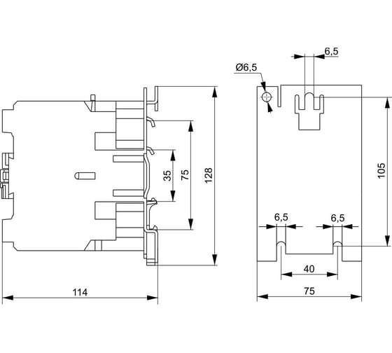Контактор IEK КМИе-46512 65А 110В/АС3 1НО,1НЗ KKME41-065-110-11
