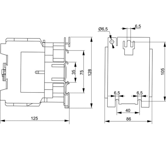 Контактор IEK КМИе-48012 80А 230В/АС3 1НО,1НЗ KKME41-080-230-11