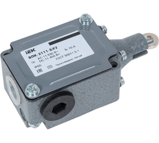 Концевой выключатель IEK ВПК-2111-БУ2, толкатель с роликом, IP65 KV-1-2111-1