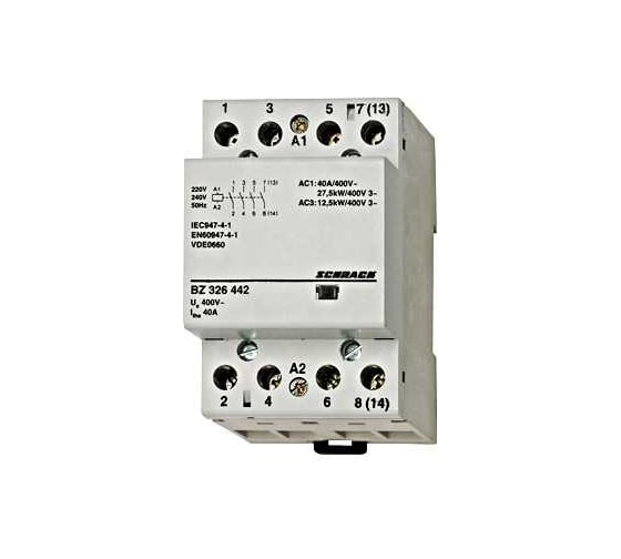 Контактор модульный Schrack Technik 1НО+3НЗ, 25А, катушка 230В АС артикул Австрия BZ326465 1