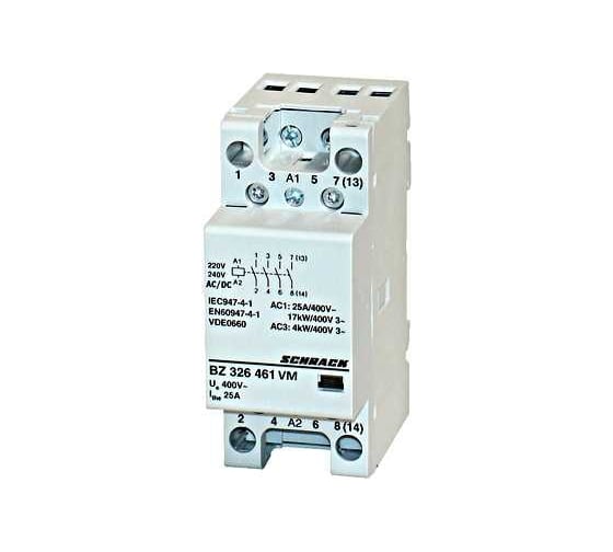 Контактор модульный Schrack Technik 4НО, 25А, катушка 230В АС/DC артикул Австрия BZ326461VM 1