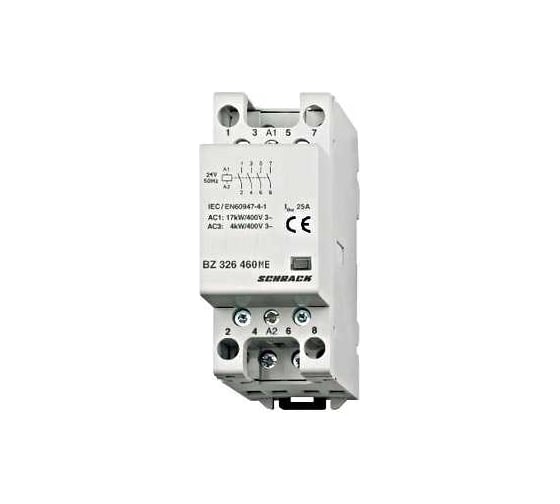 Модульный контактор Schrack Technik 25A, 4 НО, 24В пер.т., серия AMPARO артикул Австрия BZ326460ME 1
